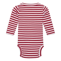 BIRKHOLM Stribet Rib Body Perfekt Hvid & Chili Rød